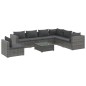 vidaXL Set de muebles de jardín 8 pzas y cojines ratán sintético gris vidaXL Set de muebles de jardín 8 pzas y cojines ratán sintético gris