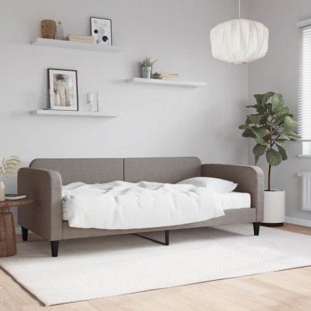 vidaXL Sofá cama con colchón tela gris taupe 90x200 cm