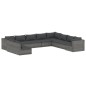 vidaXL Set de muebles de jardín 10 pzas y cojines ratán sintético gris vidaXL Set de muebles de jardín 10 pzas y cojines ratán sintético gris