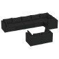 vidaXL Set de muebles de jardín 8 pzas y cojines ratán sintético negro
