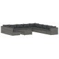 vidaXL Set de muebles de jardín 12 pzas cojines ratán sintético gris vidaXL Set de muebles de jardín 12 pzas cojines ratán sintético gris