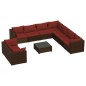 vidaXL Set muebles de jardín 10 pzas y cojines ratán sintético marrón vidaXL Set muebles de jardín 10 pzas y cojines ratán sintético marrón