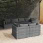 vidaXL Set de muebles de jardín 7 pzas y cojines ratán sintético gris