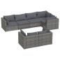vidaXL Set de muebles de jardín 7 pzas y cojines ratán sintético gris