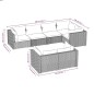 vidaXL Set de muebles de jardín 7 pzas y cojines ratán sintético gris