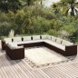 vidaXL Set de muebles de jardín 11 pzas cojines ratán sintético marrón vidaXL Set de muebles de jardín 11 pzas cojines ratán sintético marrón