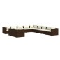 vidaXL Set de muebles de jardín 11 pzas cojines ratán sintético marrón vidaXL Set de muebles de jardín 11 pzas cojines ratán sintético marrón