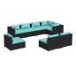vidaXL Set de sofás de jardín 8 piezas y cojines ratán sintético negro vidaXL Set de sofás de jardín 8 piezas y cojines ratán sintético negro