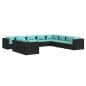 vidaXL Set de muebles de jardín 10 pzas cojines ratán sintético negro vidaXL Set de muebles de jardín 10 pzas cojines ratán sintético negro