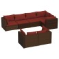 vidaXL Set muebles de jardín 7 piezas y cojines ratán sintético marrón vidaXL Set muebles de jardín 7 piezas y cojines ratán sintético marrón