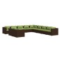 vidaXL Set de muebles de jardín 11 pzas cojines ratán sintético marrón vidaXL Set de muebles de jardín 11 pzas cojines ratán sintético marrón