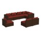 vidaXL Set sofás de jardín 8 piezas y cojines ratán sintético marrón vidaXL Set sofás de jardín 8 piezas y cojines ratán sintético marrón