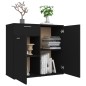 vidaXL Aparador de madera contrachapada negro 80x36x75 cm vidaXL Aparador de madera contrachapada negro 80x36x75 cm