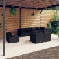 vidaXL Set de muebles de jardín 8 pzas y cojines ratán sintético negro vidaXL Set de muebles de jardín 8 pzas y cojines ratán sintético negro