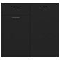 vidaXL Aparador de madera contrachapada negro 80x36x75 cm vidaXL Aparador de madera contrachapada negro 80x36x75 cm