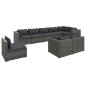 vidaXL Set de muebles de jardín 9 pzas y cojines ratán sintético gris vidaXL Set de muebles de jardín 9 pzas y cojines ratán sintético gris
