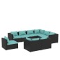 vidaXL Set de muebles de jardín 9 pzas y cojines ratán sintético negro