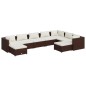 vidaXL Set muebles de jardín 9 piezas y cojines ratán sintético marrón vidaXL Set muebles de jardín 9 piezas y cojines ratán sintético marrón