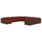 vidaXL Set muebles de jardín 12 pzas y cojines ratán sintético marrón vidaXL Set muebles de jardín 12 pzas y cojines ratán sintético marrón