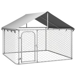 vidaXL Perrera de exterior con tejado 200x200x150 cm