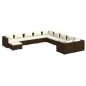 vidaXL Set muebles de jardín 11 pzas y cojines ratán sintético marrón vidaXL Set muebles de jardín 11 pzas y cojines ratán sintético marrón