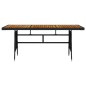 vidaXL Mesa de jardín ratán PE y acacia maciza negro 160x70x72 cm vidaXL Mesa de jardín ratán PE y acacia maciza negro 160x70x72 cm