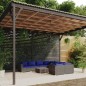 vidaXL Set de muebles de jardín 9 pzas y cojines ratán sintético gris vidaXL Set de muebles de jardín 9 pzas y cojines ratán sintético gris
