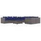 vidaXL Set de muebles de jardín 9 pzas y cojines ratán sintético gris vidaXL Set de muebles de jardín 9 pzas y cojines ratán sintético gris