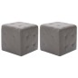 vidaXL Puf 2 unidades cuero sintético gris 30x30x30 cm vidaXL Puf 2 unidades cuero sintético gris 30x30x30 cm