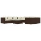 vidaXL Set muebles de jardín 9 piezas y cojines ratán sintético marrón vidaXL Set muebles de jardín 9 piezas y cojines ratán sintético marrón