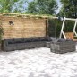 vidaXL Set de muebles de jardín 9 pzas y cojines ratán sintético gris vidaXL Set de muebles de jardín 9 pzas y cojines ratán sintético gris