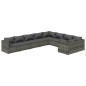 vidaXL Set de muebles de jardín 9 pzas y cojines ratán sintético gris vidaXL Set de muebles de jardín 9 pzas y cojines ratán sintético gris