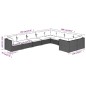 vidaXL Set de muebles de jardín 9 pzas y cojines ratán sintético gris vidaXL Set de muebles de jardín 9 pzas y cojines ratán sintético gris