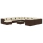 vidaXL Set muebles de jardín 13 pzas y cojines ratán sintético marrón