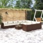 vidaXL Set muebles de jardín 11 pzas y cojines ratán sintético marrón vidaXL Set muebles de jardín 11 pzas y cojines ratán sintético marrón