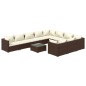vidaXL Set muebles de jardín 11 pzas y cojines ratán sintético marrón vidaXL Set muebles de jardín 11 pzas y cojines ratán sintético marrón