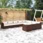 vidaXL Set muebles de jardín 10 pzas y cojines ratán sintético marrón vidaXL Set muebles de jardín 10 pzas y cojines ratán sintético marrón