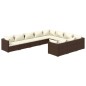 vidaXL Set muebles de jardín 10 pzas y cojines ratán sintético marrón vidaXL Set muebles de jardín 10 pzas y cojines ratán sintético marrón