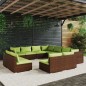vidaXL Set de muebles de jardín 11 pzas cojines ratán sintético marrón vidaXL Set de muebles de jardín 11 pzas cojines ratán sintético marrón
