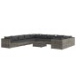vidaXL Set de muebles de jardín 12 pzas y cojines ratán sintético gris vidaXL Set de muebles de jardín 12 pzas y cojines ratán sintético gris