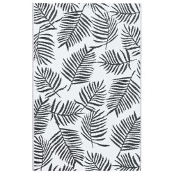 vidaXL Alfombra de exterior PP blanco y negro 190x290 cm