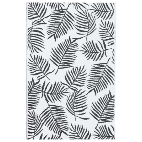 vidaXL Alfombra de exterior PP blanco y negro 190x290 cm