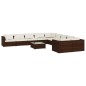 vidaXL Set muebles de jardín 11 pzas y cojines ratán sintético marrón vidaXL Set muebles de jardín 11 pzas y cojines ratán sintético marrón