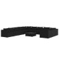 vidaXL Set de muebles de jardín 12 pzas cojines ratán sintético negro vidaXL Set de muebles de jardín 12 pzas cojines ratán sintético negro