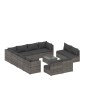 vidaXL Set de muebles de jardín 12 pzas cojines ratán sintético gris