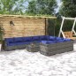 vidaXL Set de muebles de jardín 11 pzas y cojines ratán sintético gris vidaXL Set de muebles de jardín 11 pzas y cojines ratán sintético gris