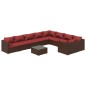 vidaXL Set muebles de jardín 10 piezas cojines ratán sintético marrón vidaXL Set muebles de jardín 10 piezas cojines ratán sintético marrón