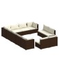 vidaXL Set de muebles de jardín 12 pzas cojines ratán sintético marrón vidaXL Set de muebles de jardín 12 pzas cojines ratán sintético marrón