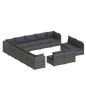 vidaXL Set muebles de jardín 13 piezas y cojines ratán sintético gris vidaXL Set muebles de jardín 13 piezas y cojines ratán sintético gris