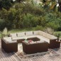 vidaXL Set muebles de jardín 12 pzas y cojines ratán sintético marrón vidaXL Set muebles de jardín 12 pzas y cojines ratán sintético marrón
